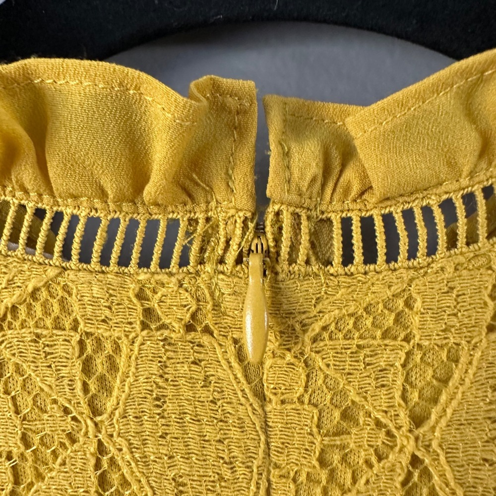 Yellow Lace Ruffle Dress - Picture 7 of 12
